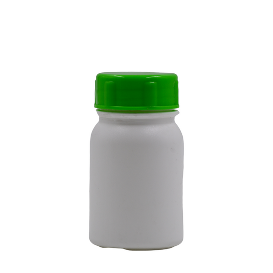 90ml HDPE white capsule packaging jar(38mm)-Apple green lid