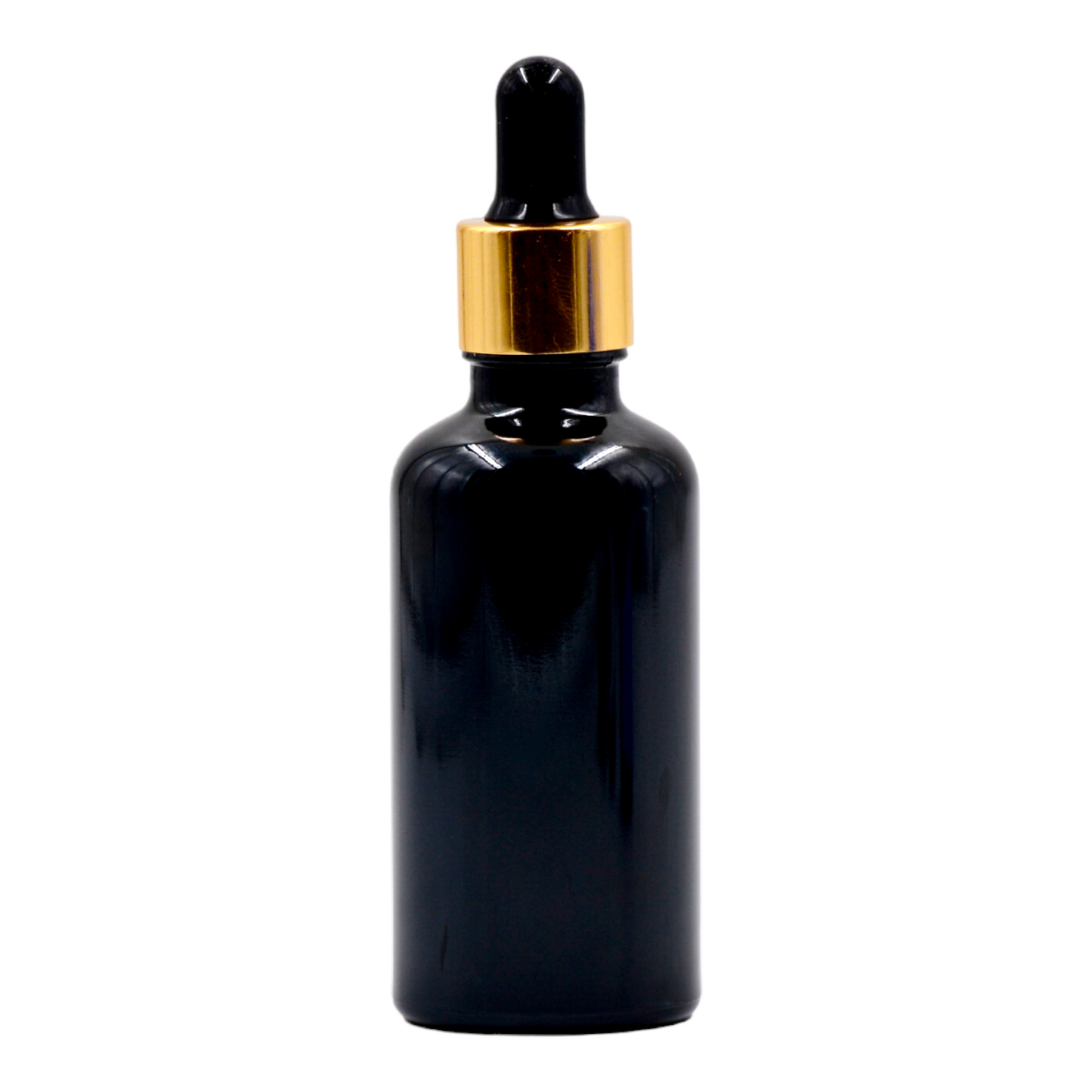 50ml glass black bottle-Gold & black pipette