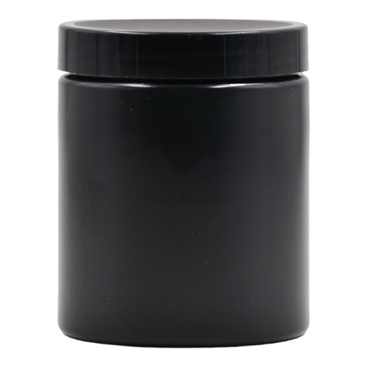 500ml HDPE Black panther cosmestic packaging jar(85mm neck)-Black flat lid