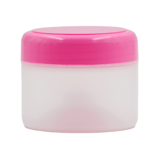 250ml HDPE Natural euro cosmestic jar(85mm neck)-pink dome lid