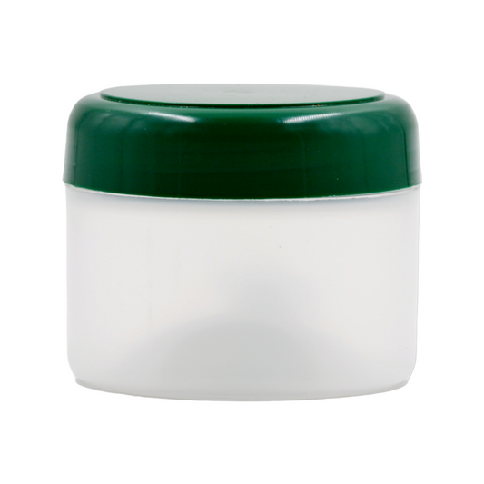 250ml HDPE Natural euro cosmestic jar(85mm neck)-camphor green dome lid