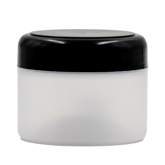 250ml HDPE Natural euro cosmestic jar(85mm neck)-Black dome lid