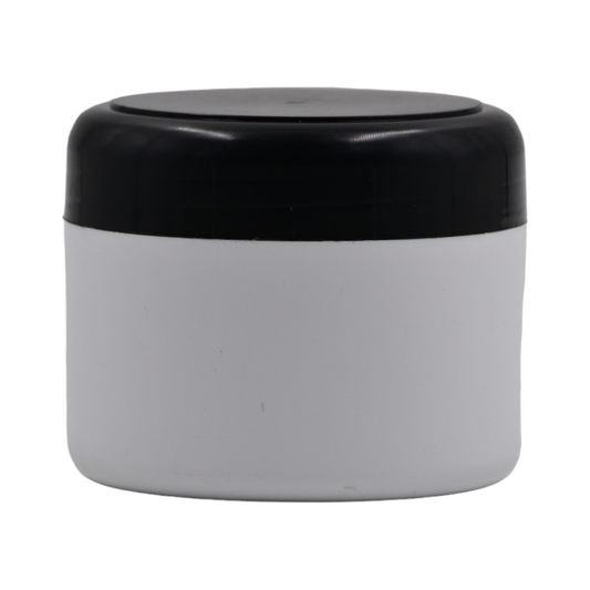 250ml HDPE White euro cosmestic jar(85mm neck)-Black dome lid