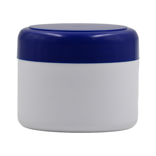 250ml HDPE White euro cosmestic jar(85mm neck)-Blue valley dome lid