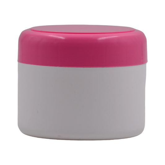 250ml HDPE White euro cosmestic jar(85mm neck)-pink glamorous dome lid