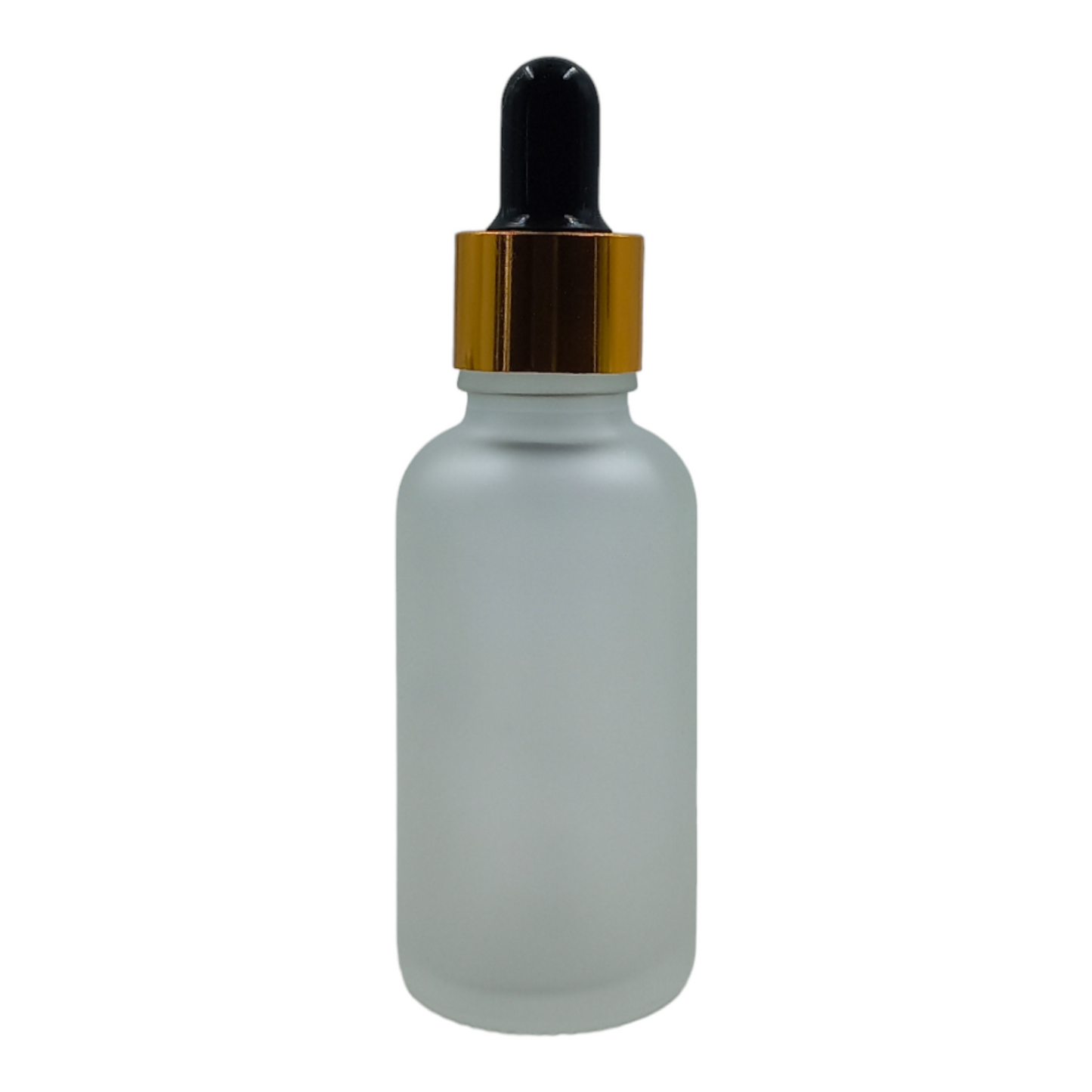 30ml glass frosty bottle (18mm neck)-Gold & Black dropper pipette