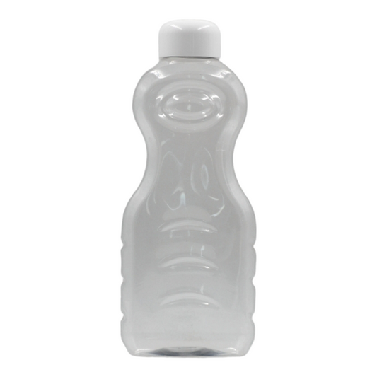 1.5lt Clear Bubble Bath Bottle/White Dome Cap