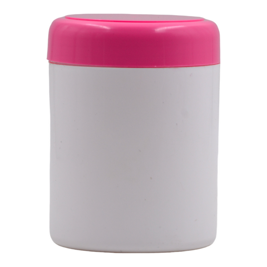 500ml White Euro Packaging Jar/Pink Lid