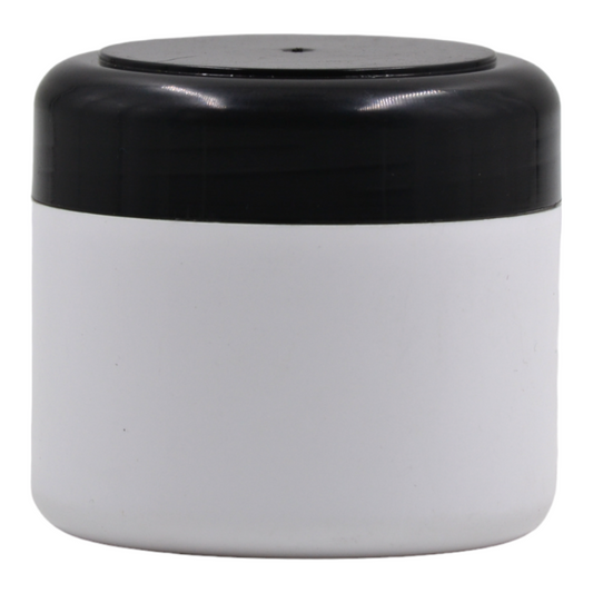 125ml HDPE White euro cosmestic packaging jar(70mm neck)-Black dome lid