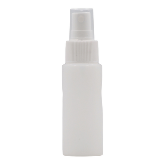 50ml Frosted Natural bottle/White Atomizer Spray