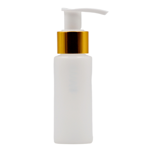 50ml Frosted Natural bottle White & Gold Lotion pump