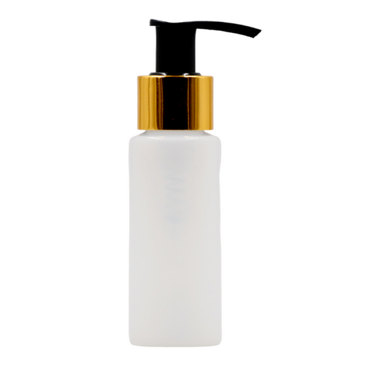 50ml Frosted Natural bottle/Black & Gold Lotion pump