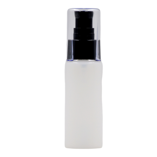 50ml Frosted Natural bottle/Black Serum Pump