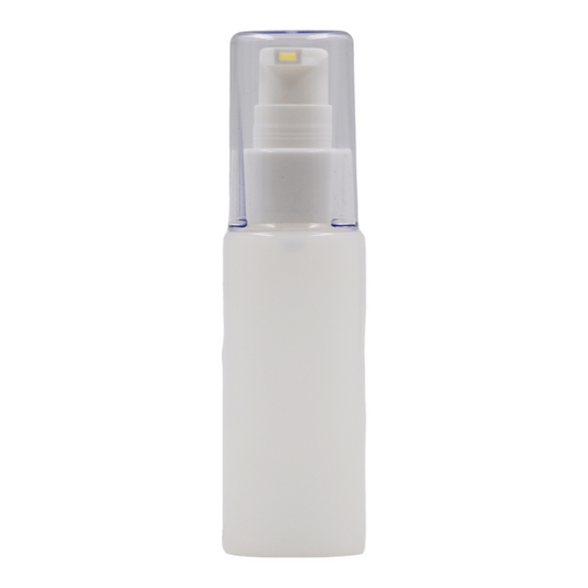 50ml Frosted Natural bottle/White Serum Pump