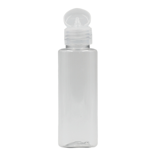 100ml PET tall clear bottle (24mm neck)-Natural Flip cap