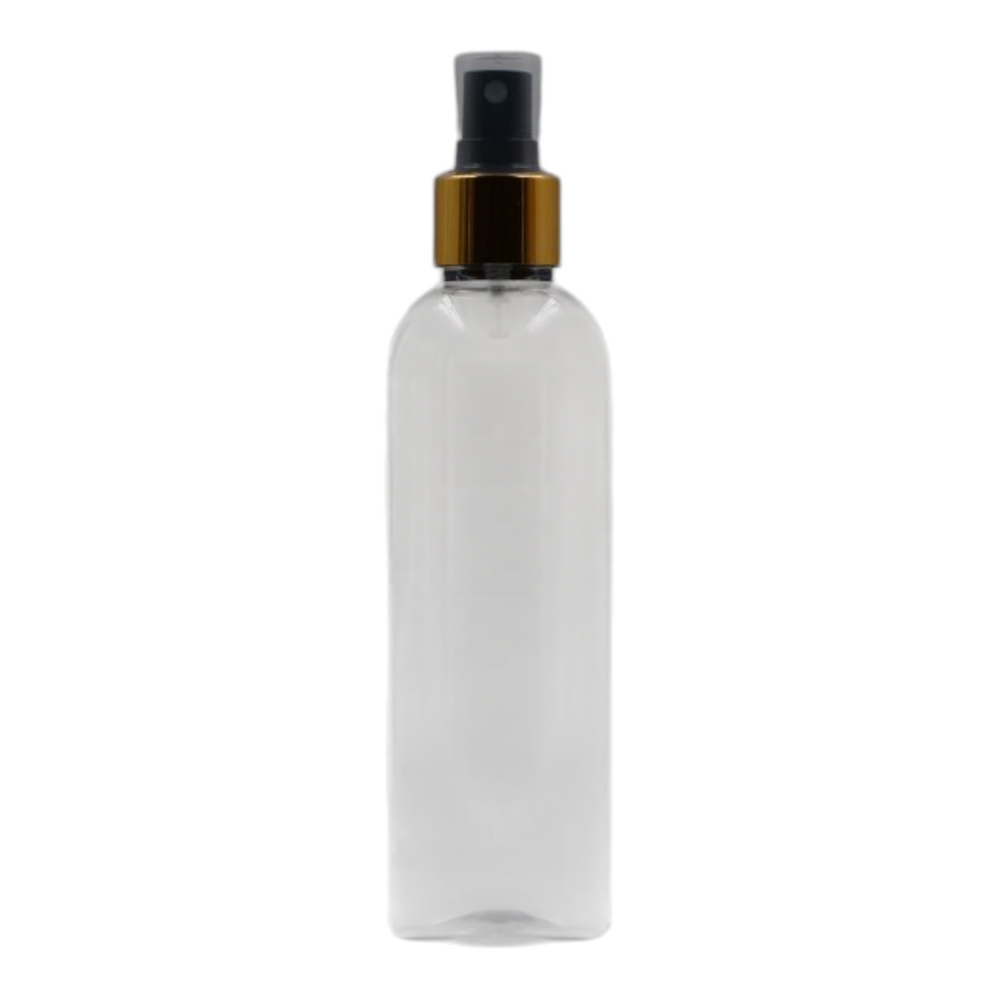 250ml Clear Packaging Bottle/Black & Gold Mist Spray