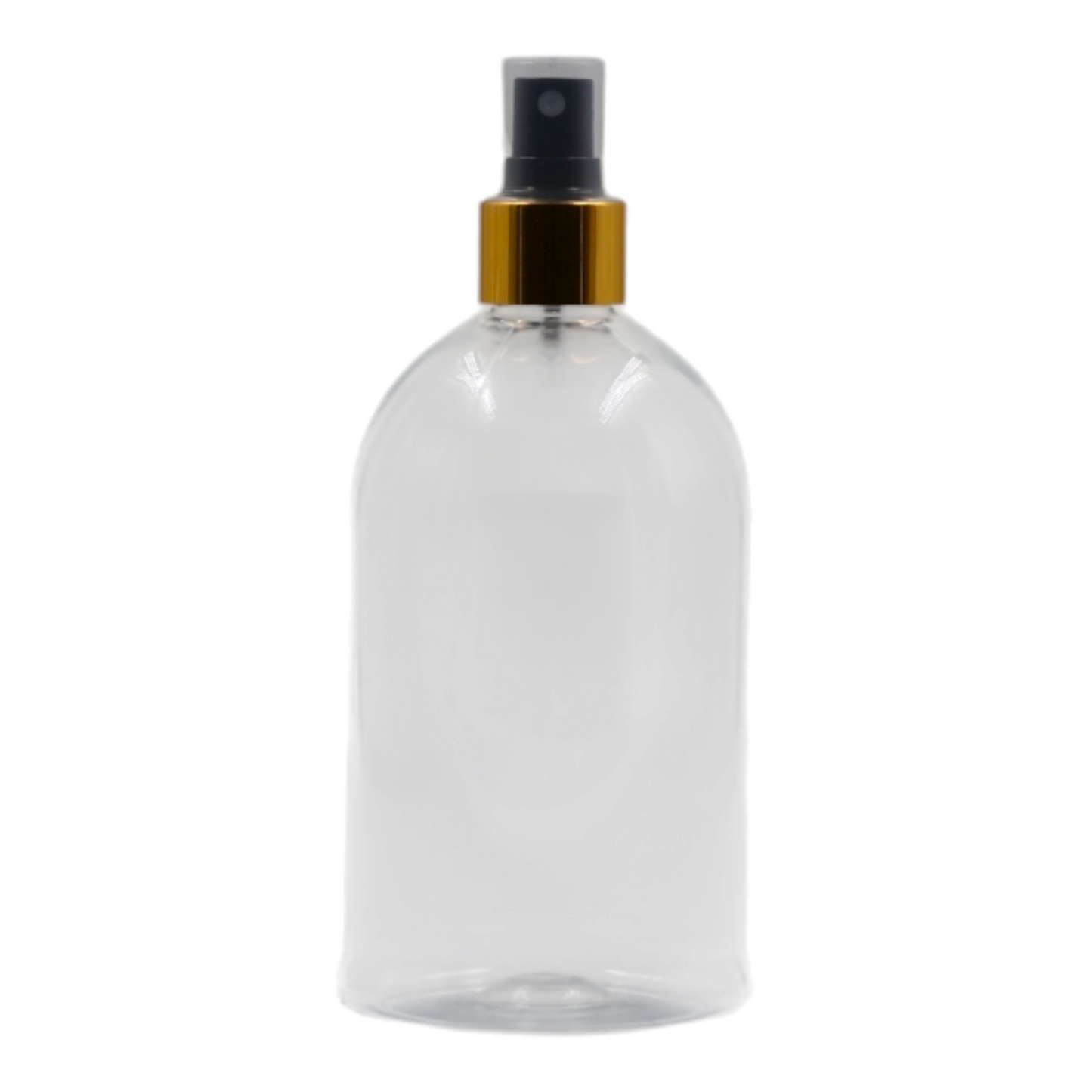500ml Clear Squad Packaging Bottle/Black & Gold Mist Spray