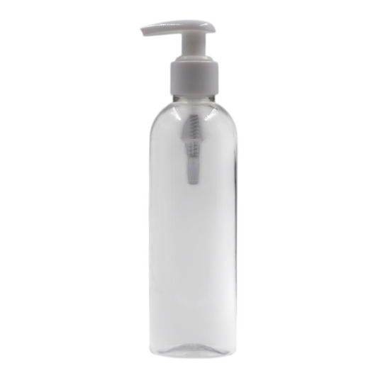 250ml Clear Packaging Bottle/White Lotion Pump