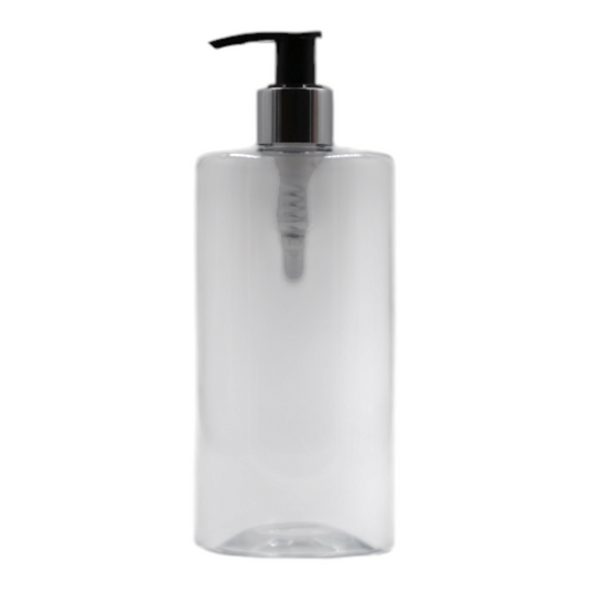 500ml Clear Sharp Shoulder Packaging Bottle/Black & Gold Lotion Pump
