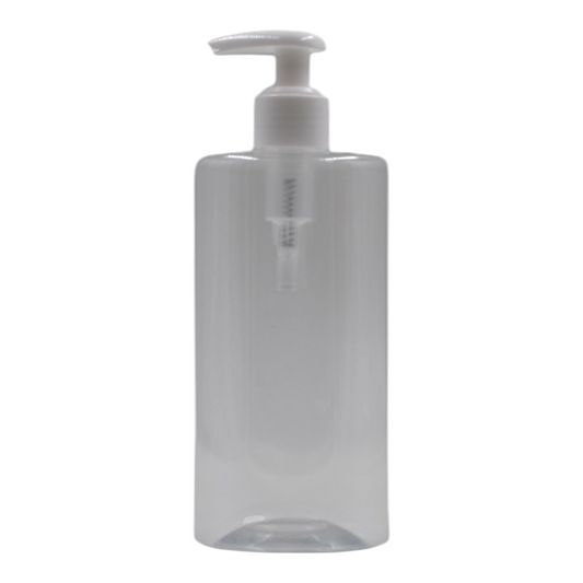 500ml Clear Sharp Shoulder Packaging Bottle/White Lotion Pump