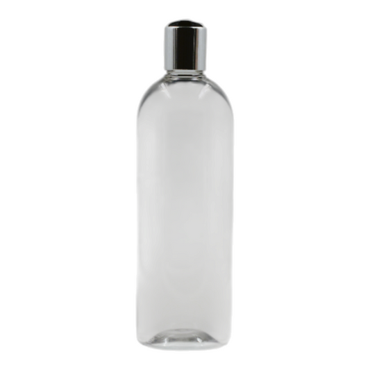 500ml Clear Tall Packaging Bottle/Black & Chrome Disc Top
