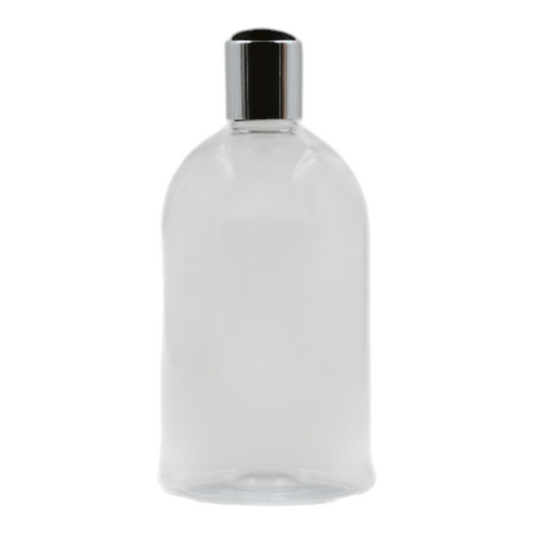 500ml Clear Squad Packaging Bottle/Black & Chrome Disc Top