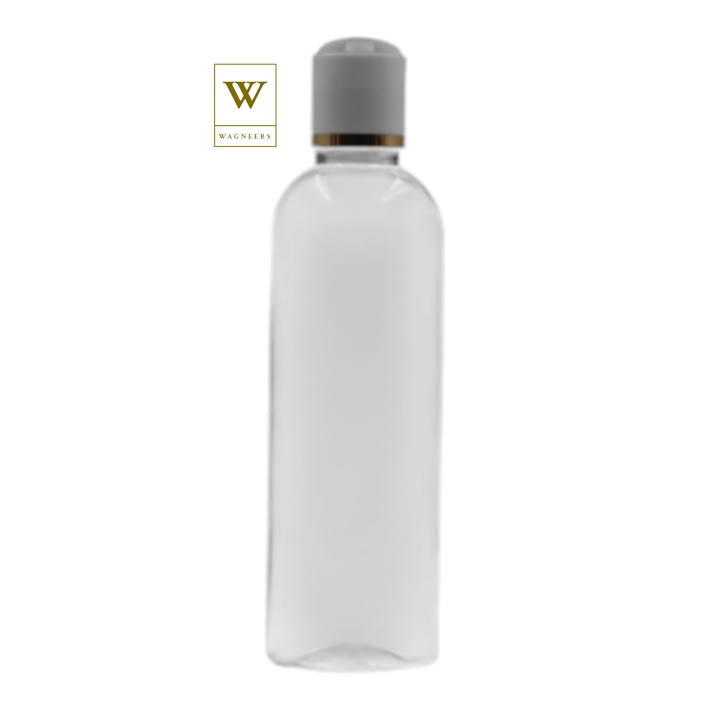 Clear Packaging Bottle /White & Gold Ring Disc Top[100pc]