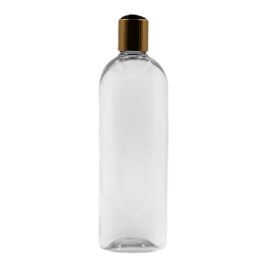 500ml Clear Tall Packaging Bottle/Black & Gold Disc Top