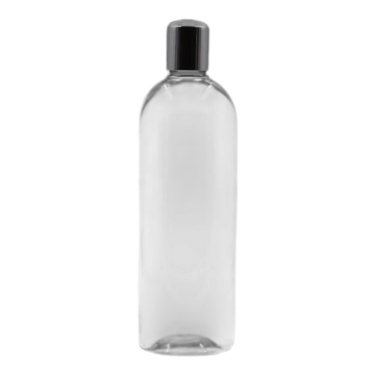 500ml Clear Tall Packaging Bottle/White & Chrome Disc Top