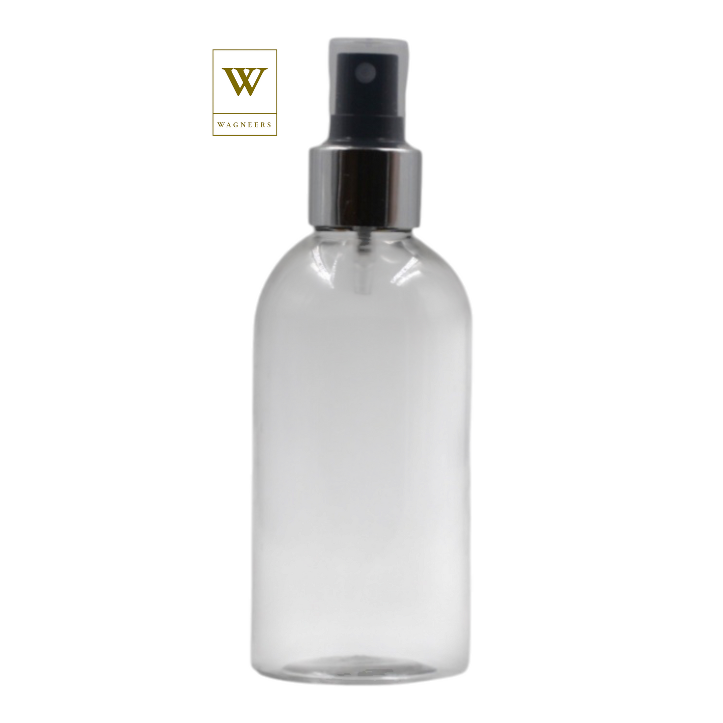 Clear Packaging Bottle/Black & Chrome Mist Spray [100pc]