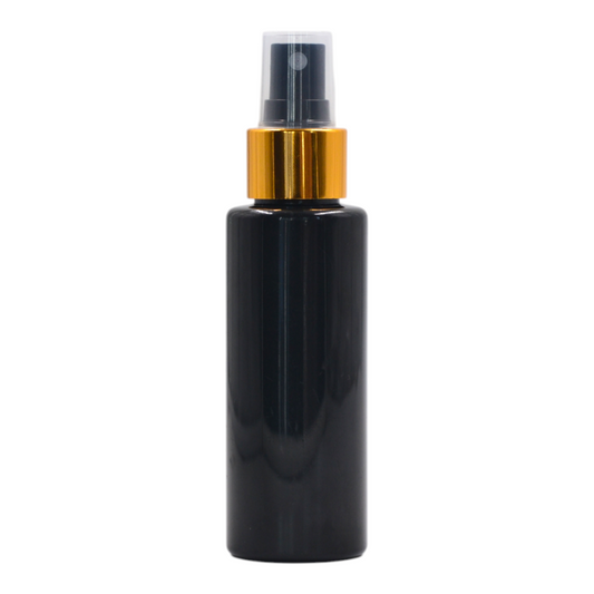100ml Sheen Black Plastic Packaging Bottle/Black & Gold Mist Spray