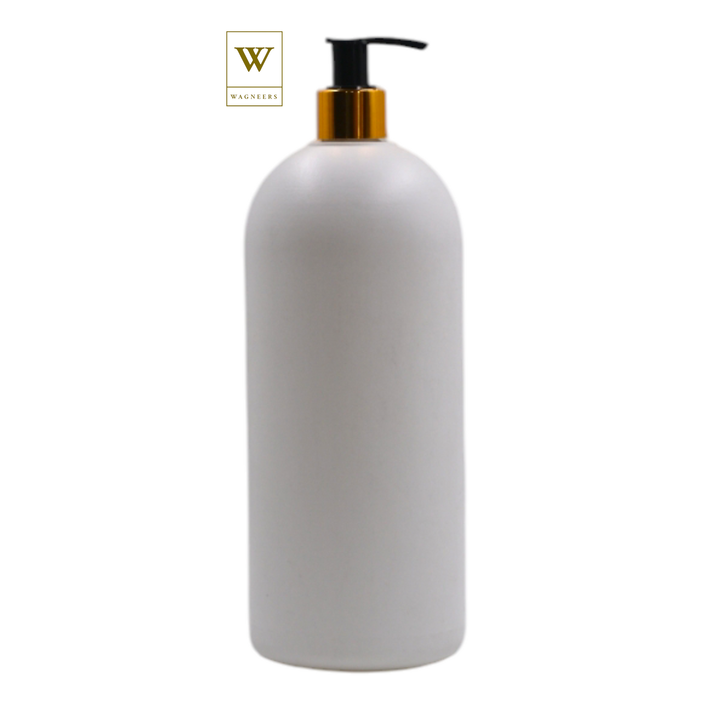 White Packaging Bottle/Black & Gold Lotion Pump[100pc]