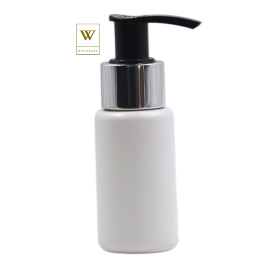 White Packaging Bottle/Black & Chrome Lotion Pump[100pc]