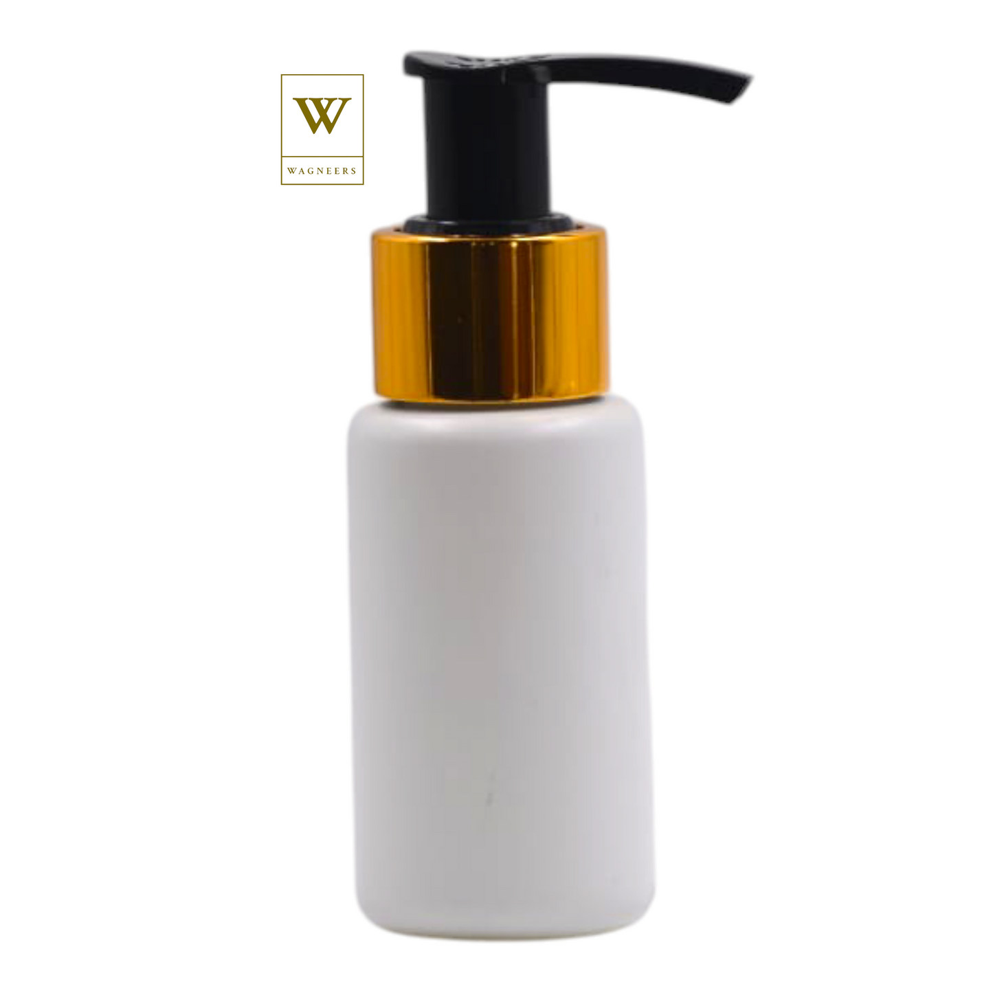 White Packaging Bottle/Black & Gold Lotion Pump[100pc]