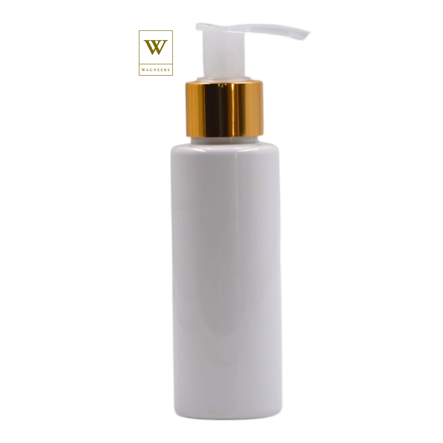 White Packaging Bottle/Natural & Gold Lotion Pump[100pc]