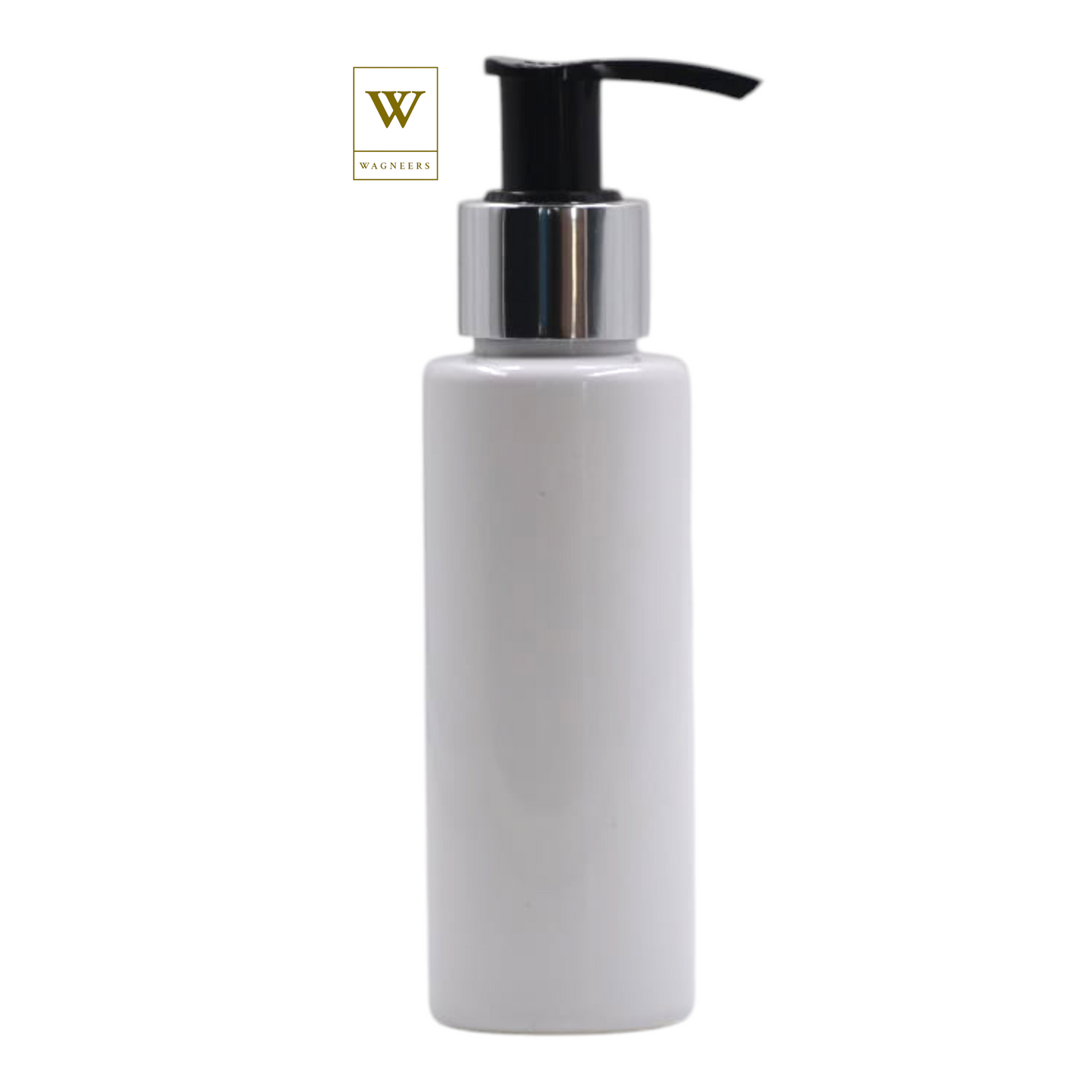 White Packaging Bottle/Black & Chrome Lotion Pump[100pc]
