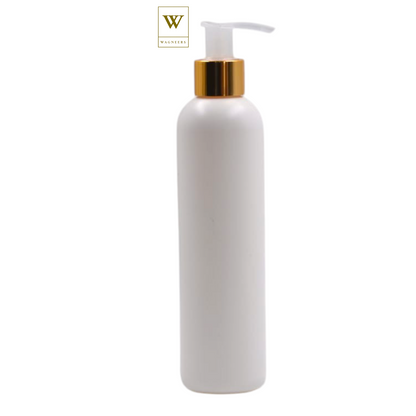 White Packaging Bottle/Natural & Gold Lotion Pump[100pc]