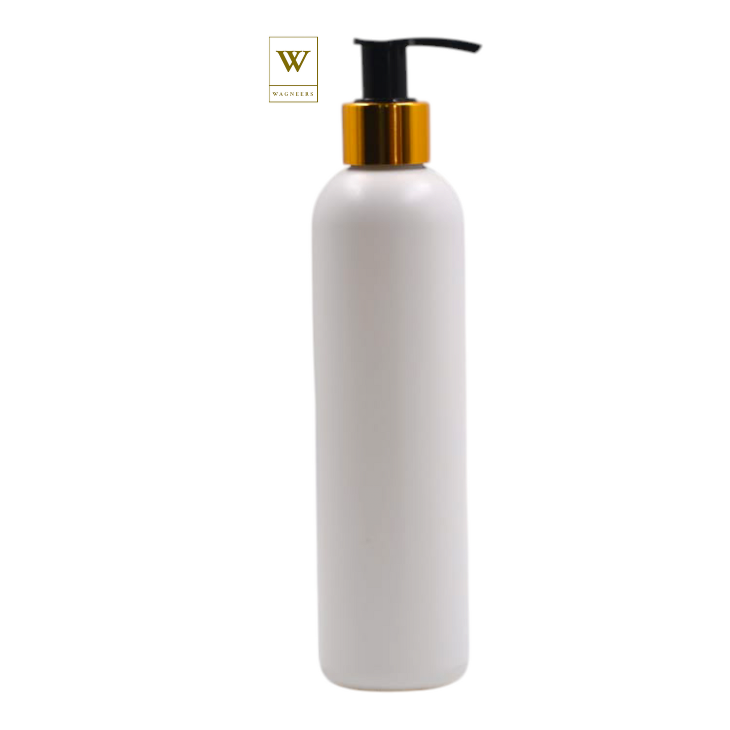 White Packaging Bottle/Black & Gold Lotion Pump[100pc]