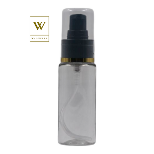 Clear Plastic Packaging Bottle/Black Serum Pump [100pc]
