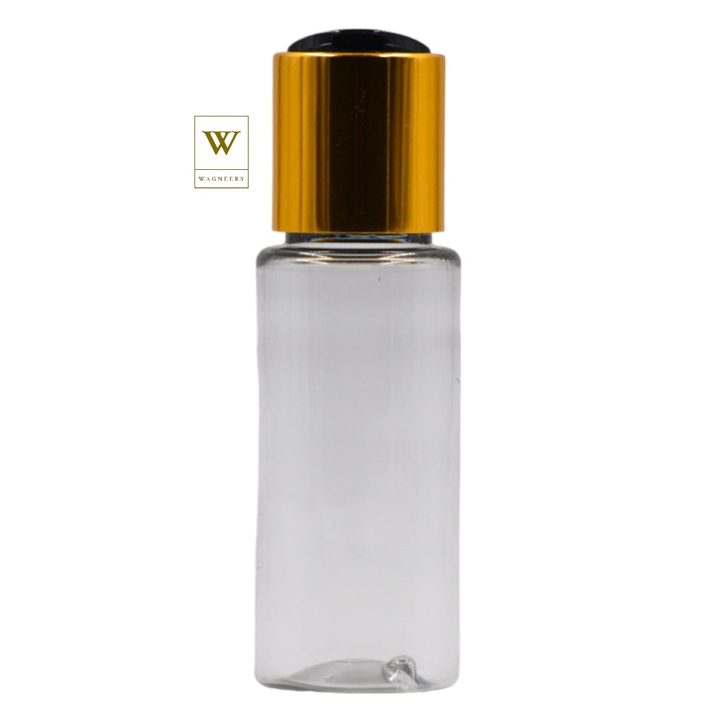 Clear Packaging Bottle/Black & Gold Disc Top[100pc]