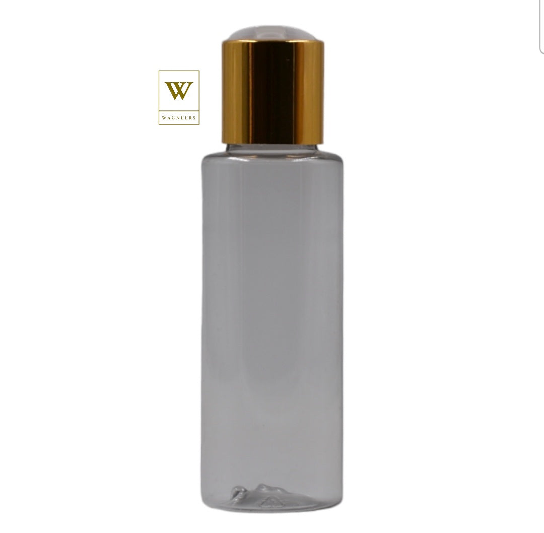 Clear Packaging Bottle/White & Gold Disc Top[100pc]