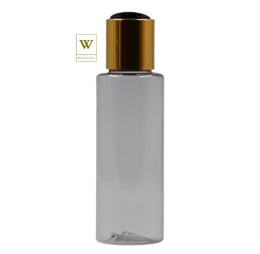Clear Packaging Bottle/Black & Gold Disc Top[100pc]