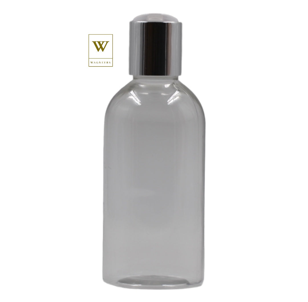 Clear Packaging Bottle/White & Chrome Disc Top[100pc]