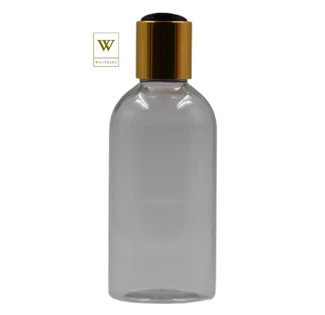 Clear Packaging Bottle/Black & Gold Disc Top[100pc]