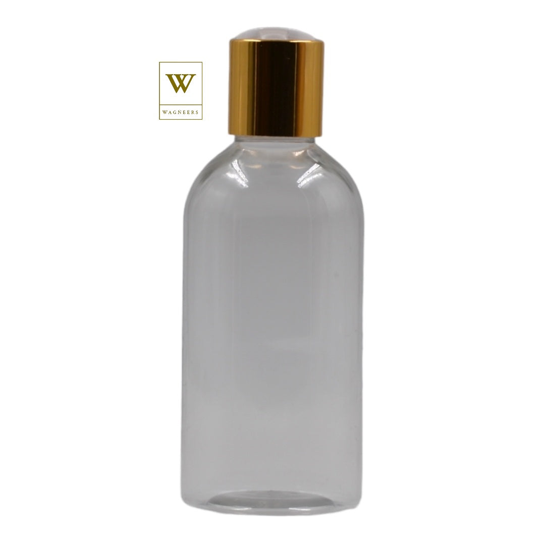 Clear Packaging Bottle/White & Gold Disc Top[100pc]