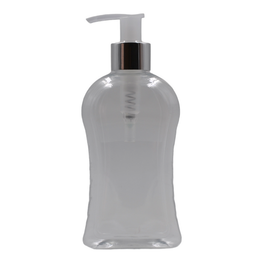 250ml Clear Curve Packaging Bottle/Natural & Chrome Lotion Pump