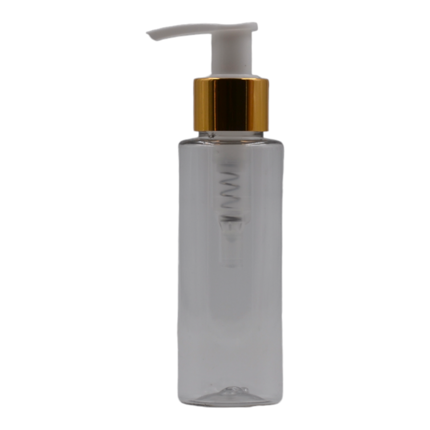 100ml Clear Packaging Bottle/White & Gold Lotion Pump
