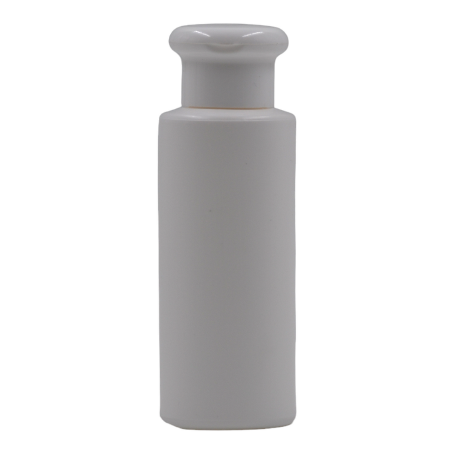 100ml HDPE Flat shoulder white bottle (24mm neck)-white mushroom flip top