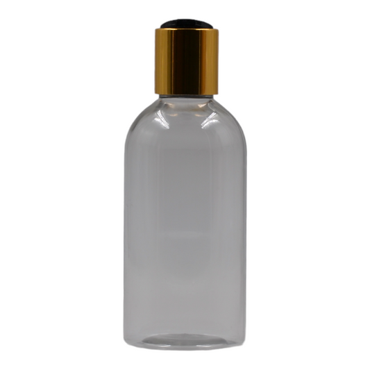 200ml Clear Packaging Bottle/Black & Gold Disc Top
