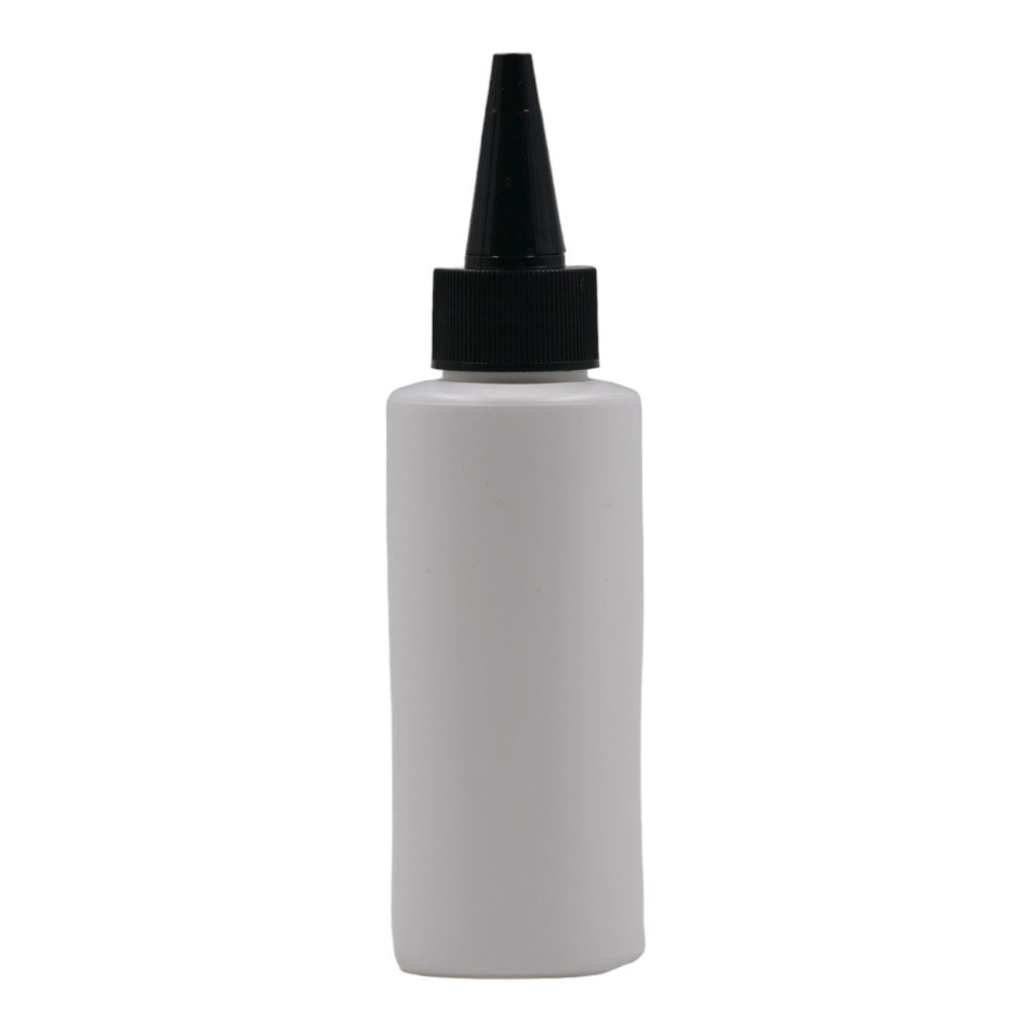 100ml HDPE Flat shoulder white bottle(24mm neck)-Black Kas spout